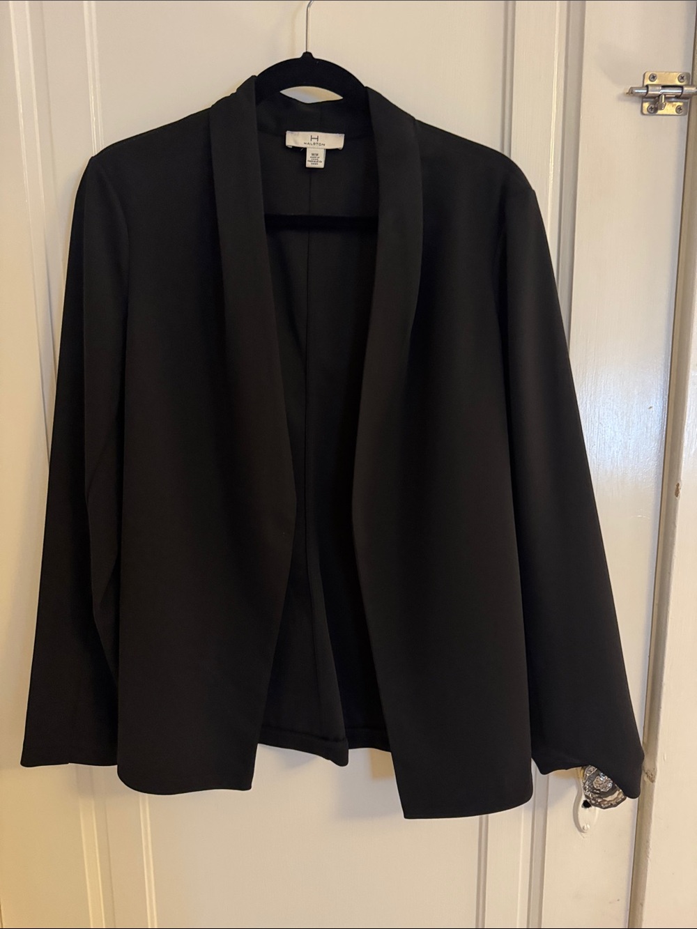 H by Halston Black Open-Front Women's Blazer